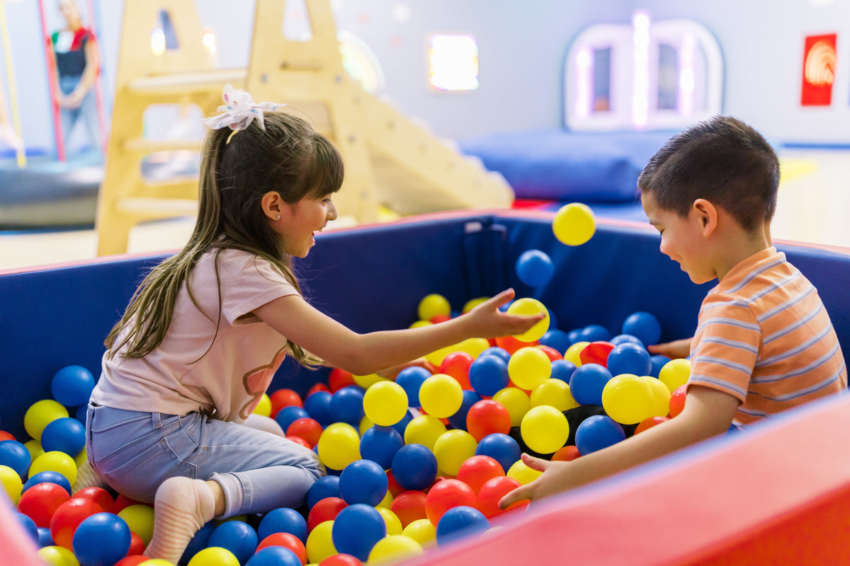 Kids playing in ball pit