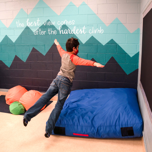 Boy playing in a sensory room