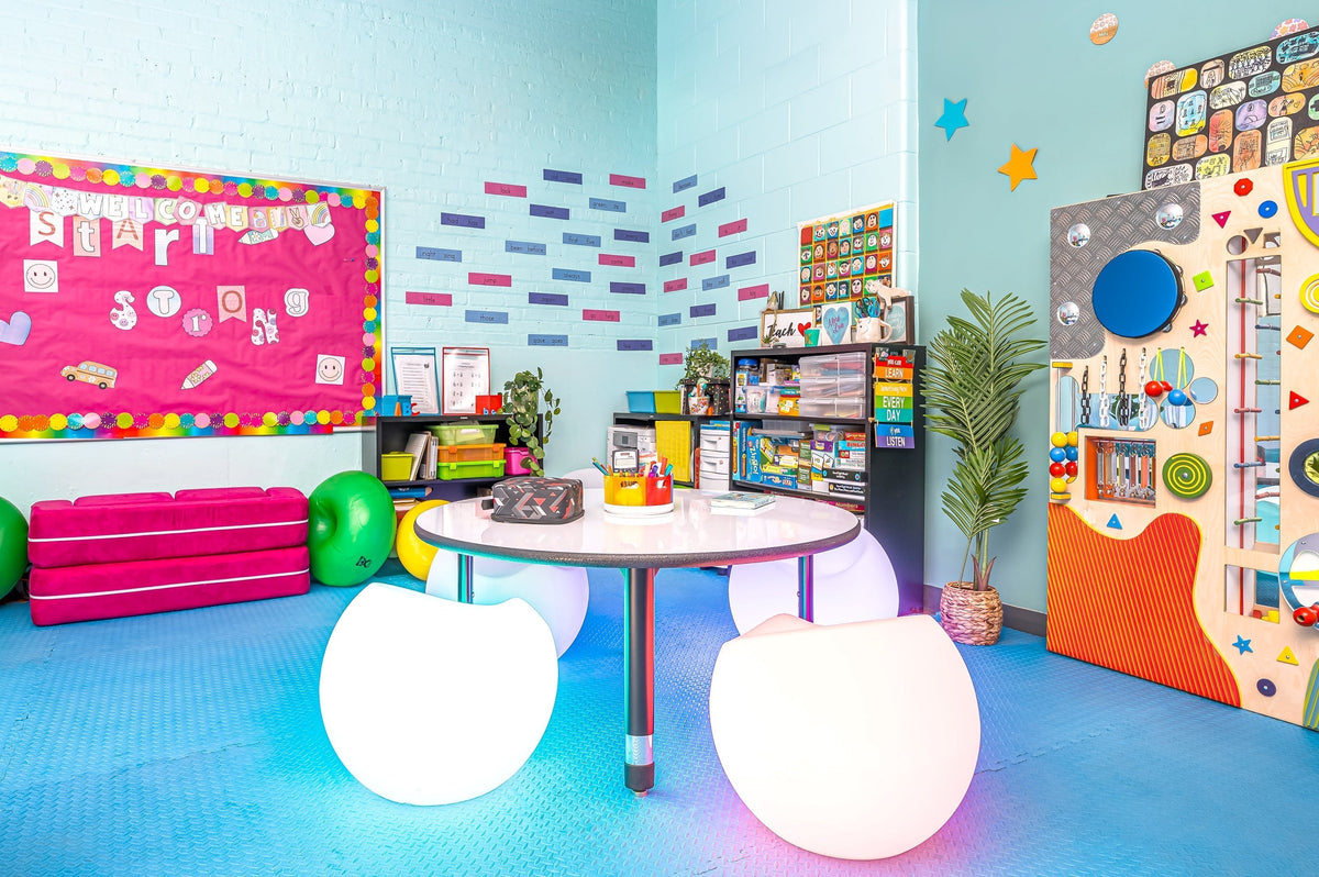 Bright, colorful Sensory room