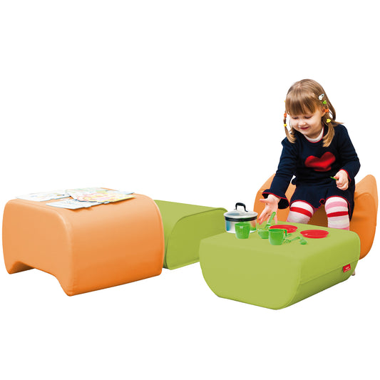 Girl playing with toys on the SensaSoft™ Mushroom Soft Play Furniture