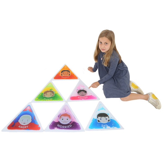 Girl playing with the Emotion Gel Tiles