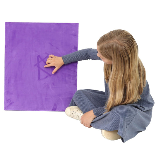 Girl using the purple Textured Wall Panel