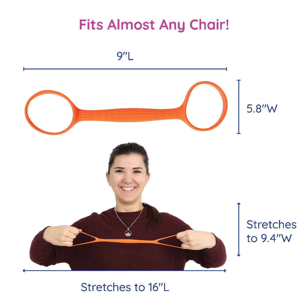 Girl using the Stretch Me Chair Fidget in the color orange
