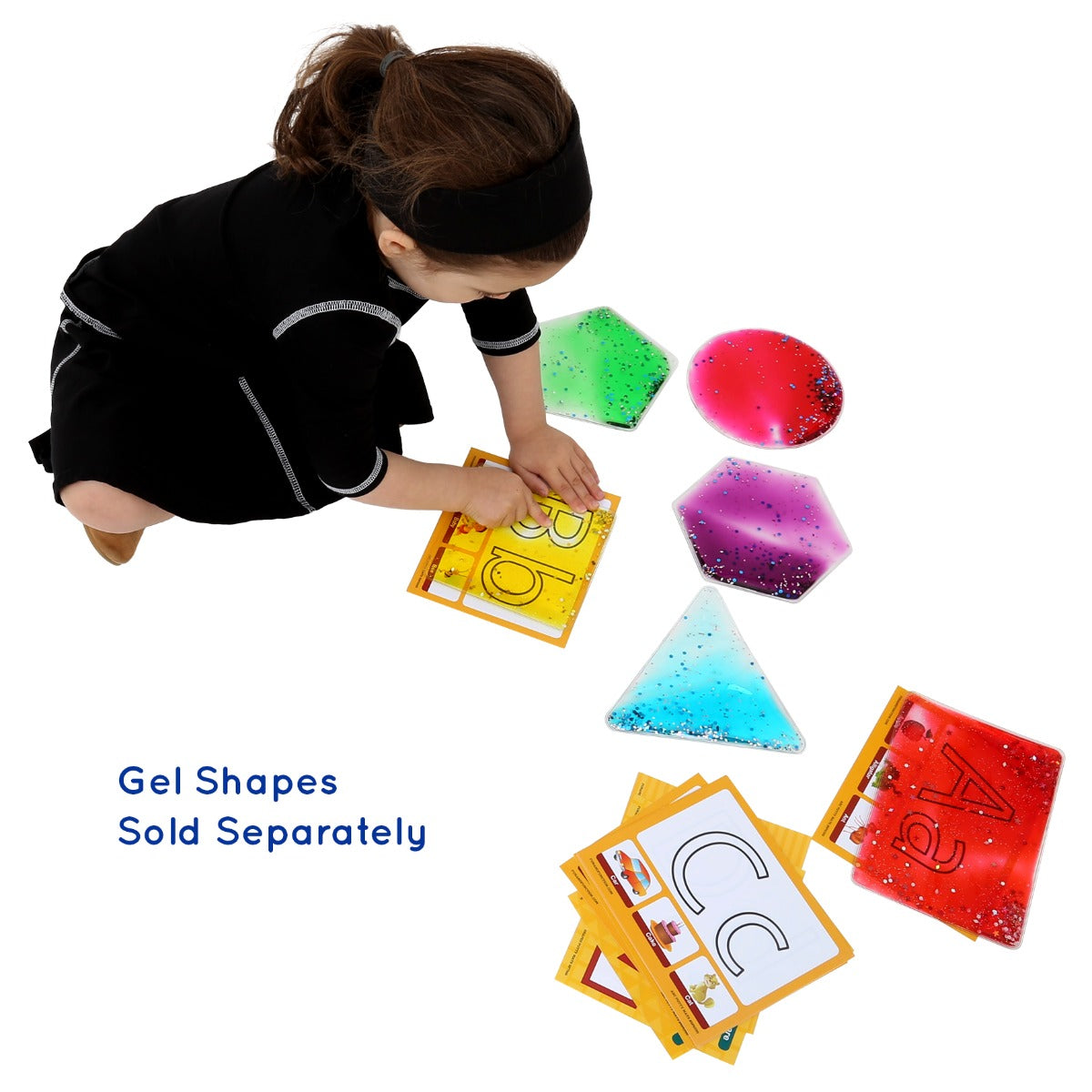 child playing with the ABC 123 Putty Mats
