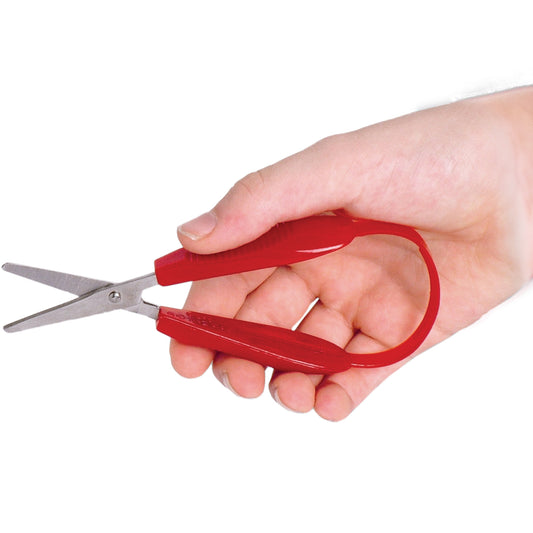 hand holding the red Mini Easi-Grip Scissors