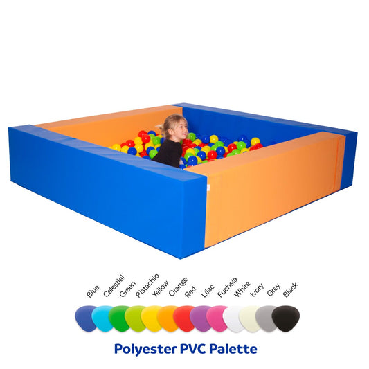 Girl inside the Sensasoft™ Square Ball Pit