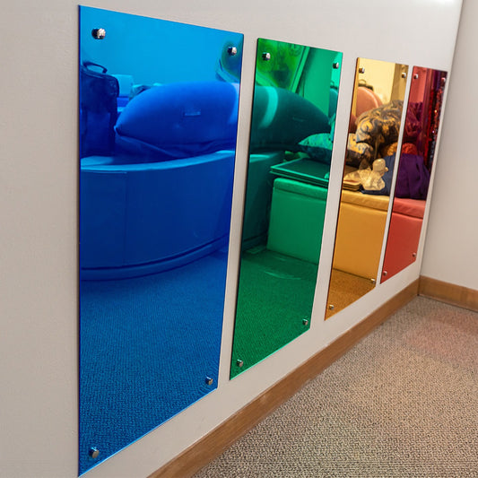Tinted Rainbow Mirror- Set of 4 Colors: Gold, red, blue and green