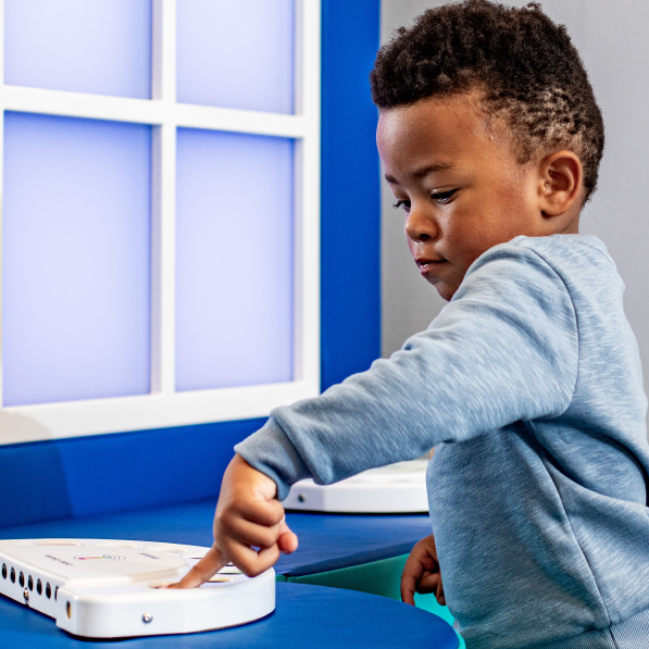 Boy in a sensory space
