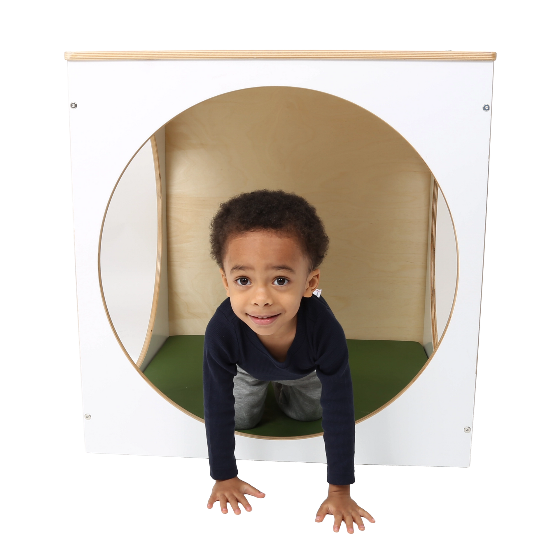 Child playing inside the ElevatED™ Play House Cube