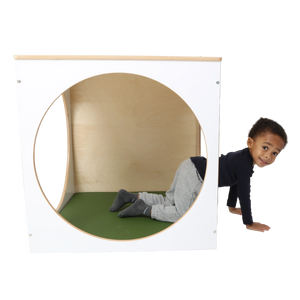 Child climbing out of the ElevatED™ Play House Cube