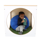 Child playing inside the ElevatED™ Play House Cube 