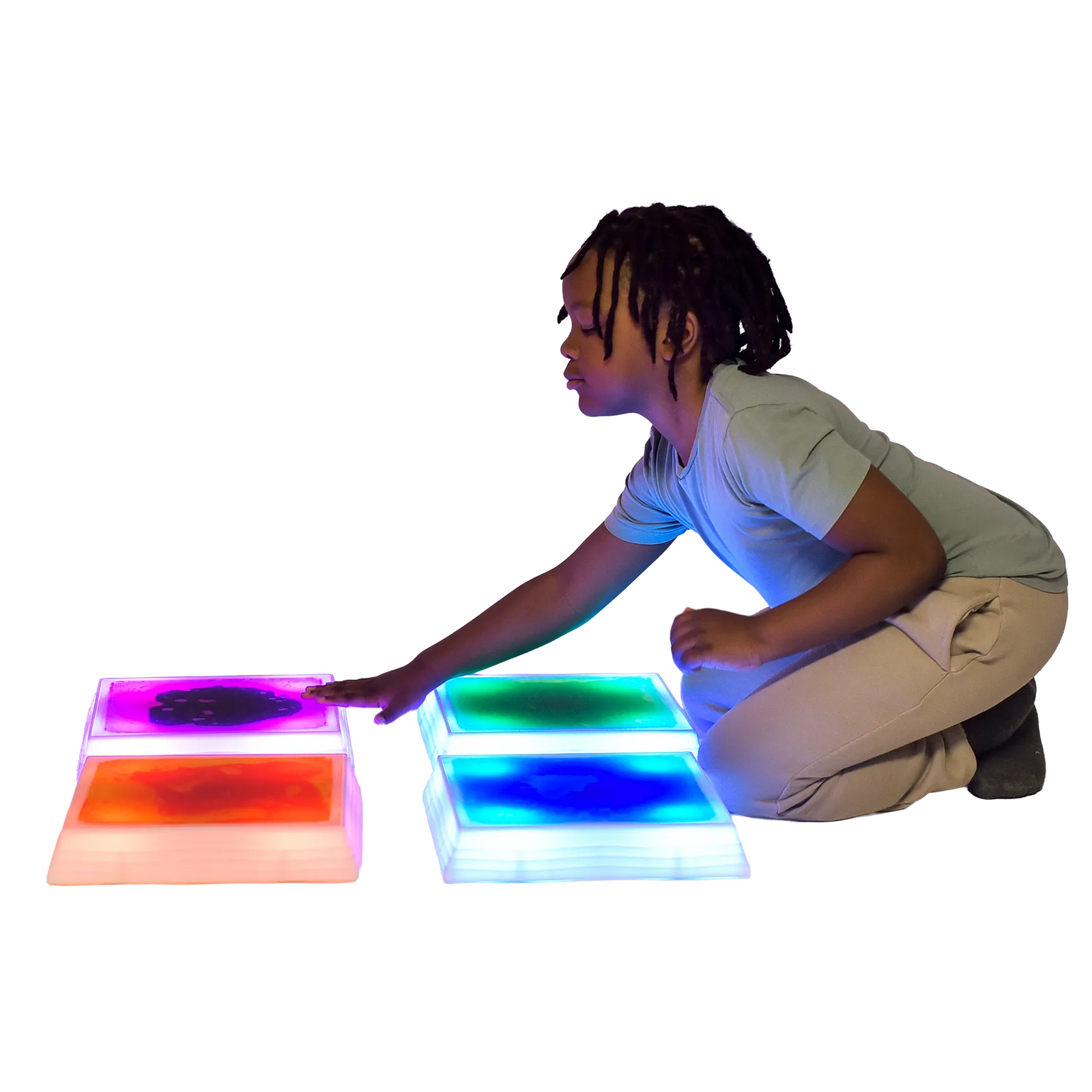 Child playing with the Gel Step 'N Glow - Set of 4