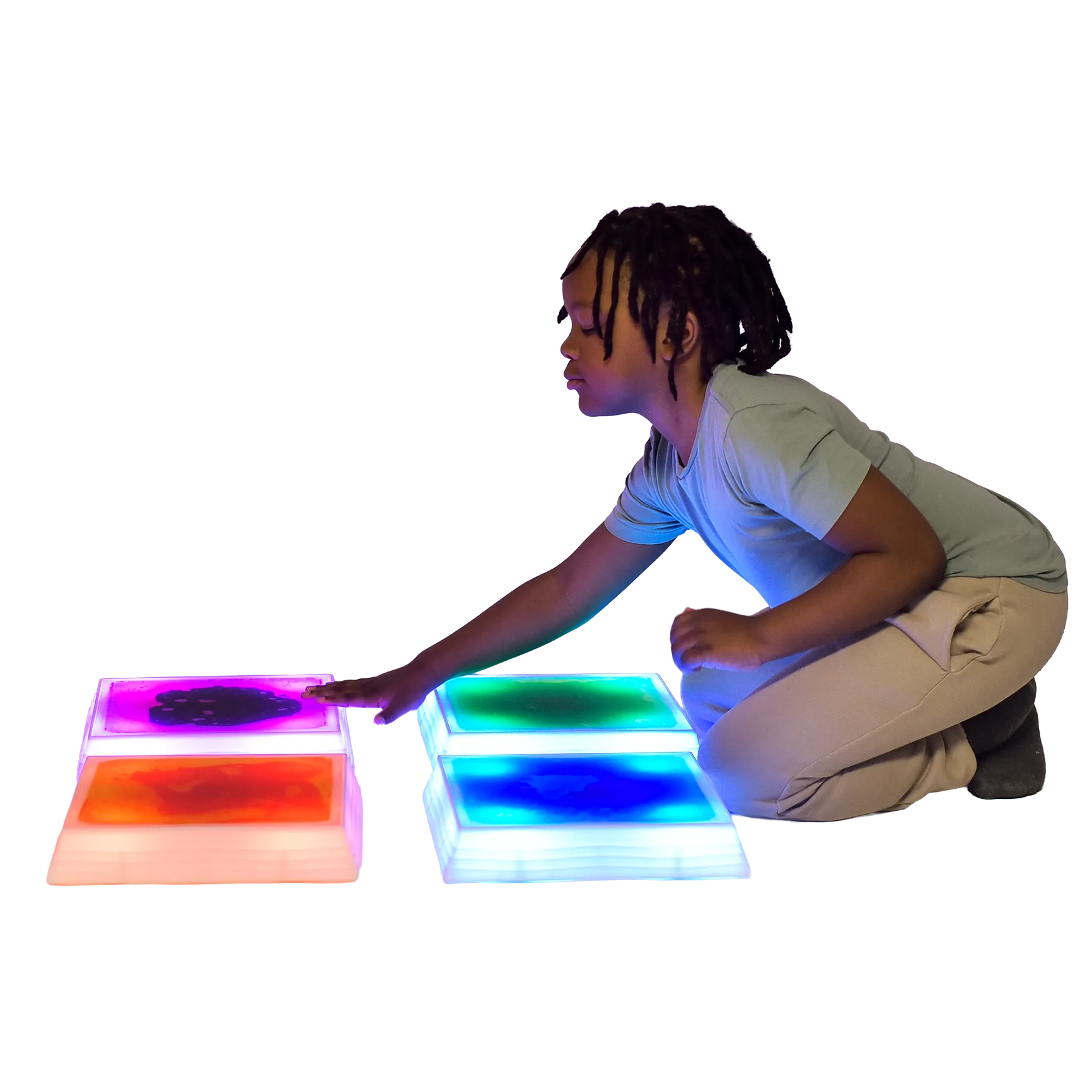 Child playing with the Gel Step 'N Glow - Set of 4