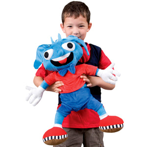 Boy holding Heavy Herbert - Weighted Stuffed Animal