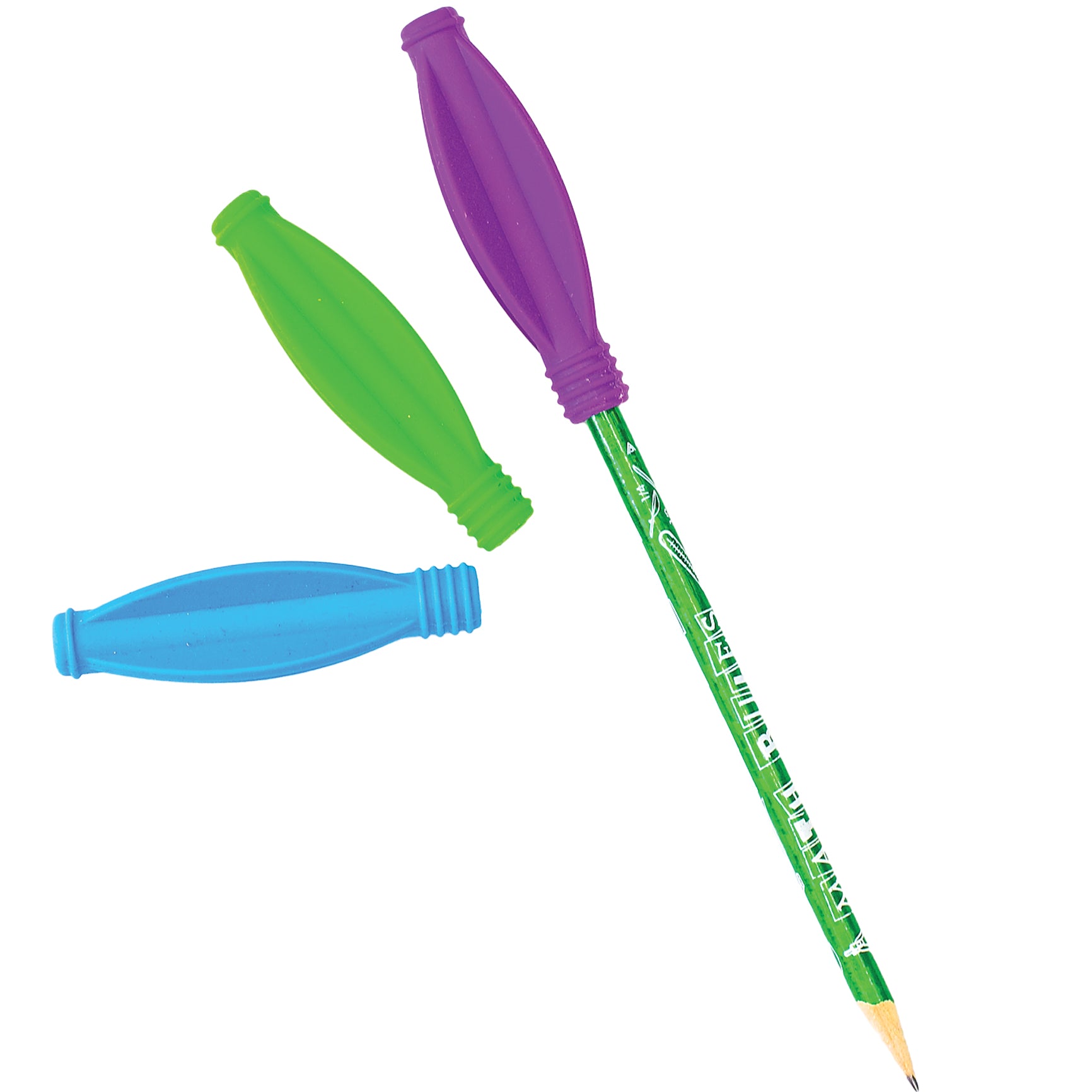 Pencil Toppers - blue, green and purple