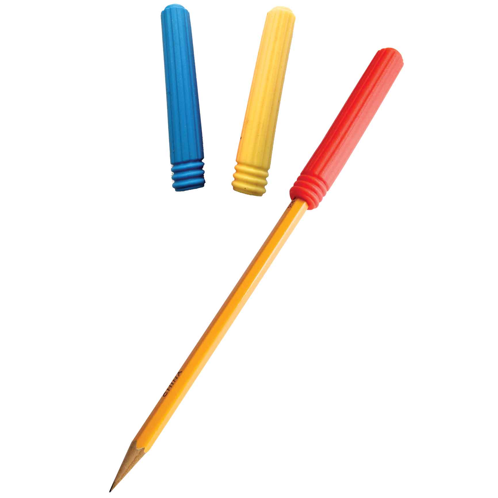 Pencil Toppers - blue, yellow and red