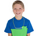 Boy wearing the Clear Chew Necklace