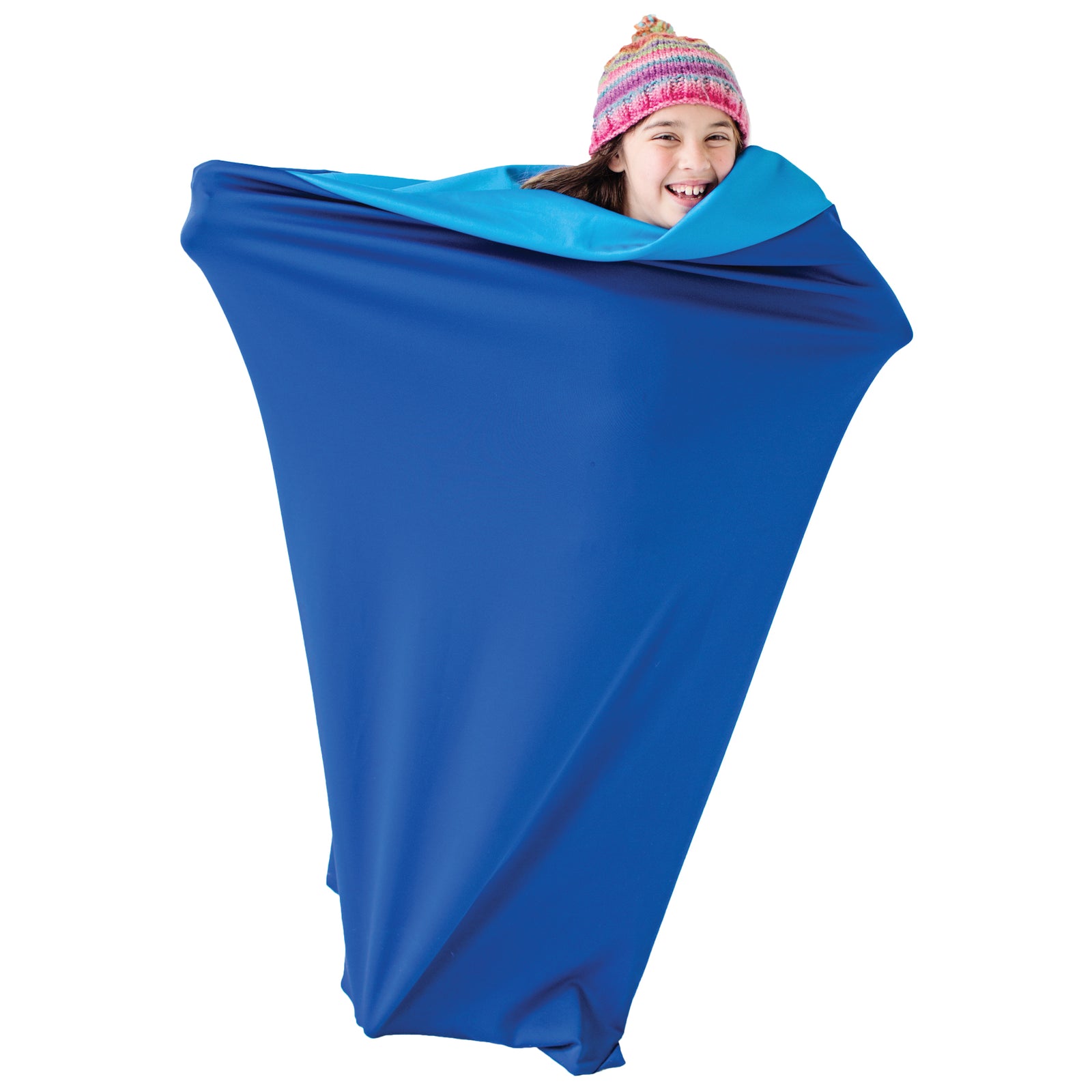 Girl using the Hug Sleeping Bag™ - Body Sock