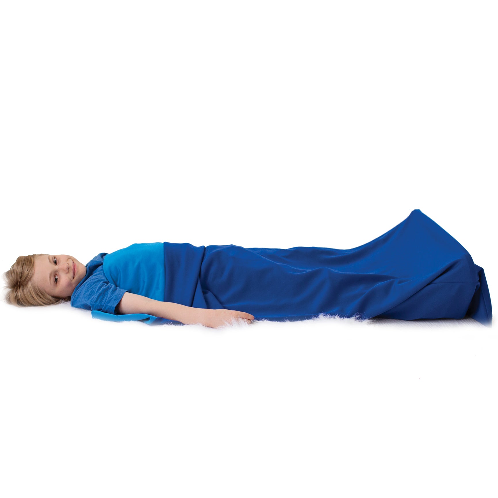 Girl using the Hug Sleeping Bag™ - Body Sock