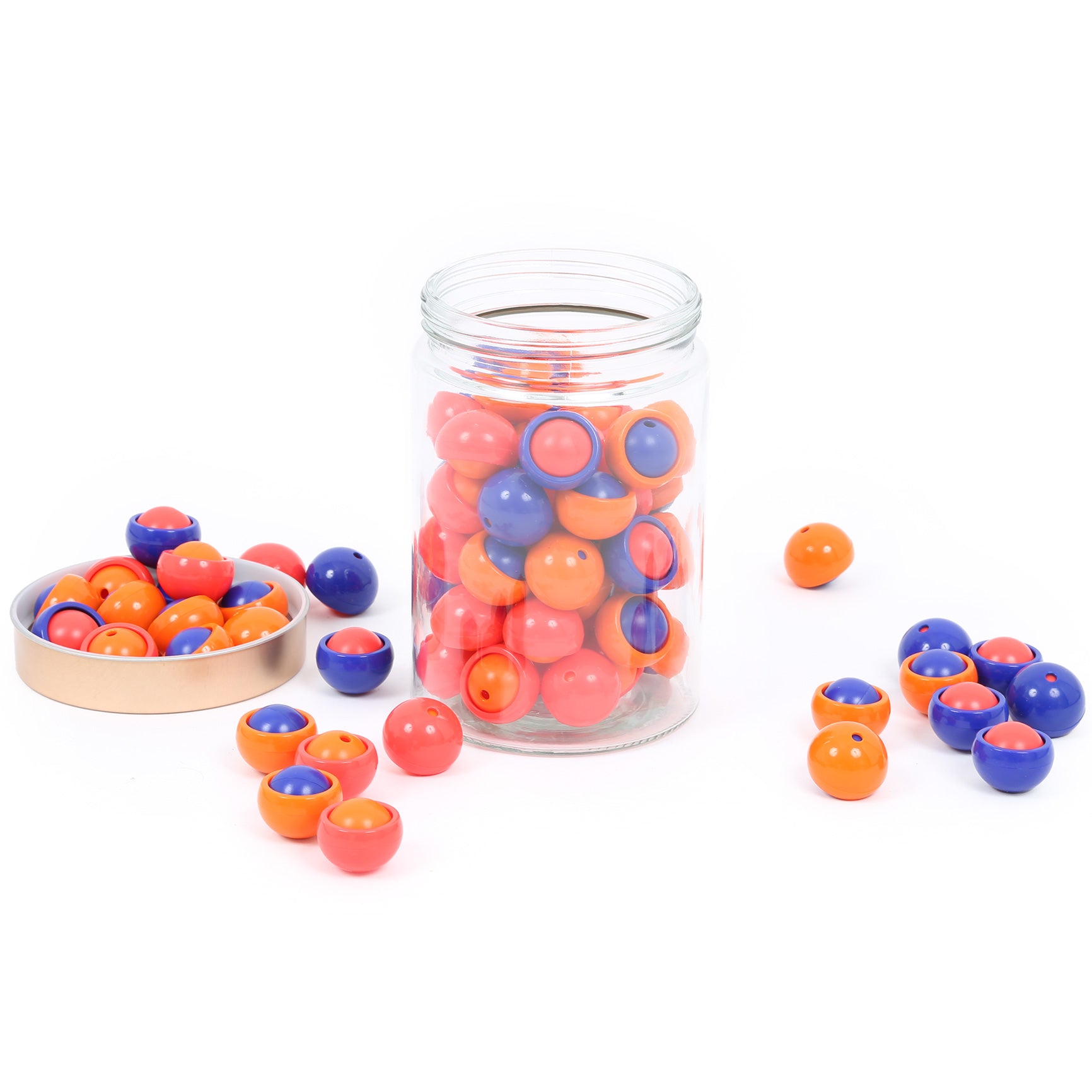 Rollease balls in Colors: Orange, red and blue
