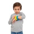 Boy touching the Seahorse Chewy Bracelets on his arm