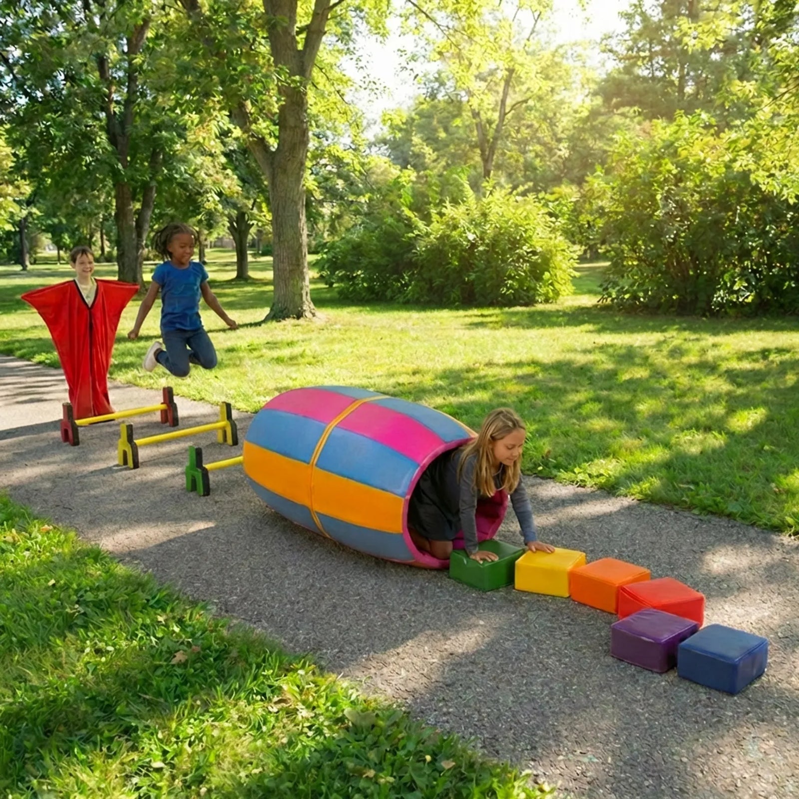 Leap and Roll Obstacle Course