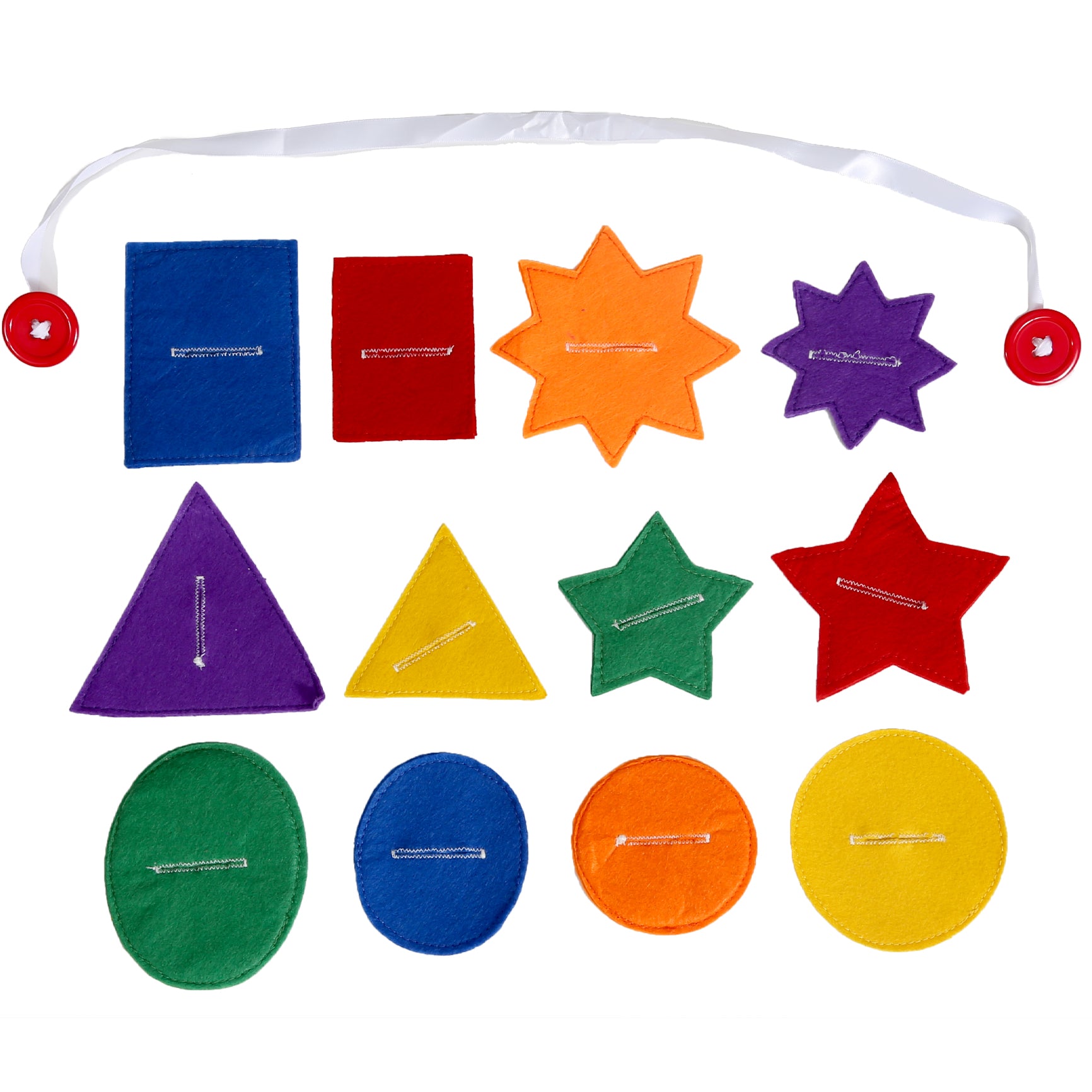 ribbon, 12 shapes and 26 cards