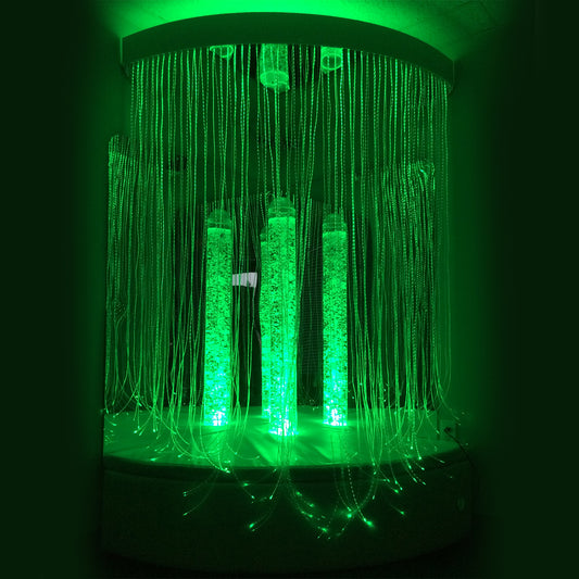 Sensory Cocoon with calming green LED lights, fiber optics and bubble tubes
