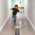 Child running on Sensory Pathway Decals 