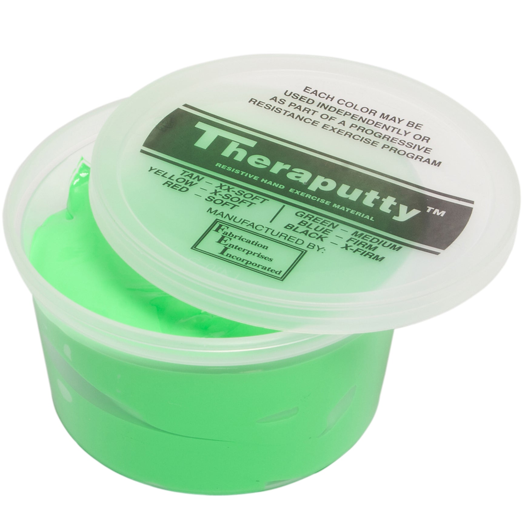 Tub of green CanDo® Theraputty