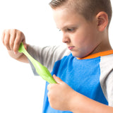 Child playing with green scented putty