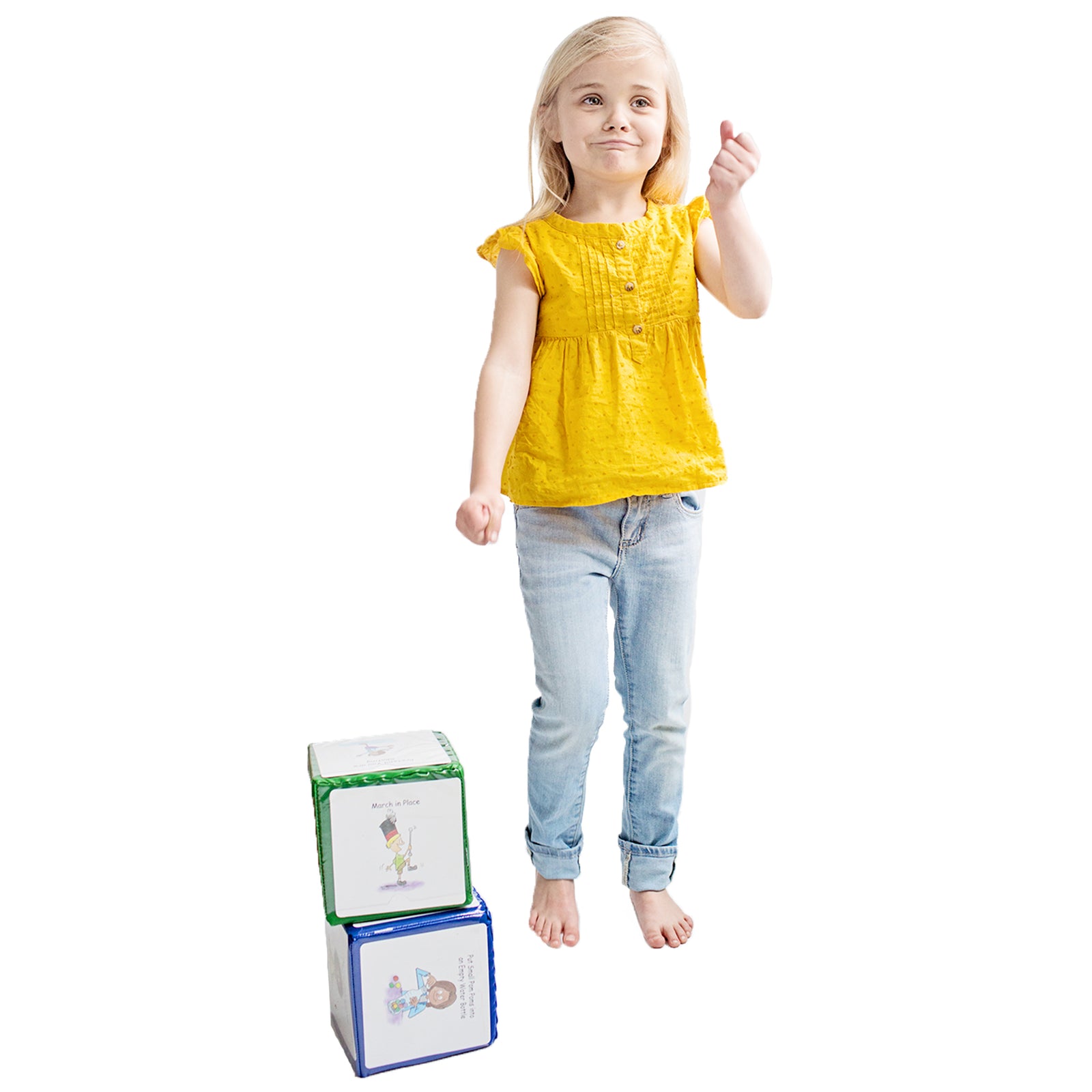 Girl using the Regulation Cubes