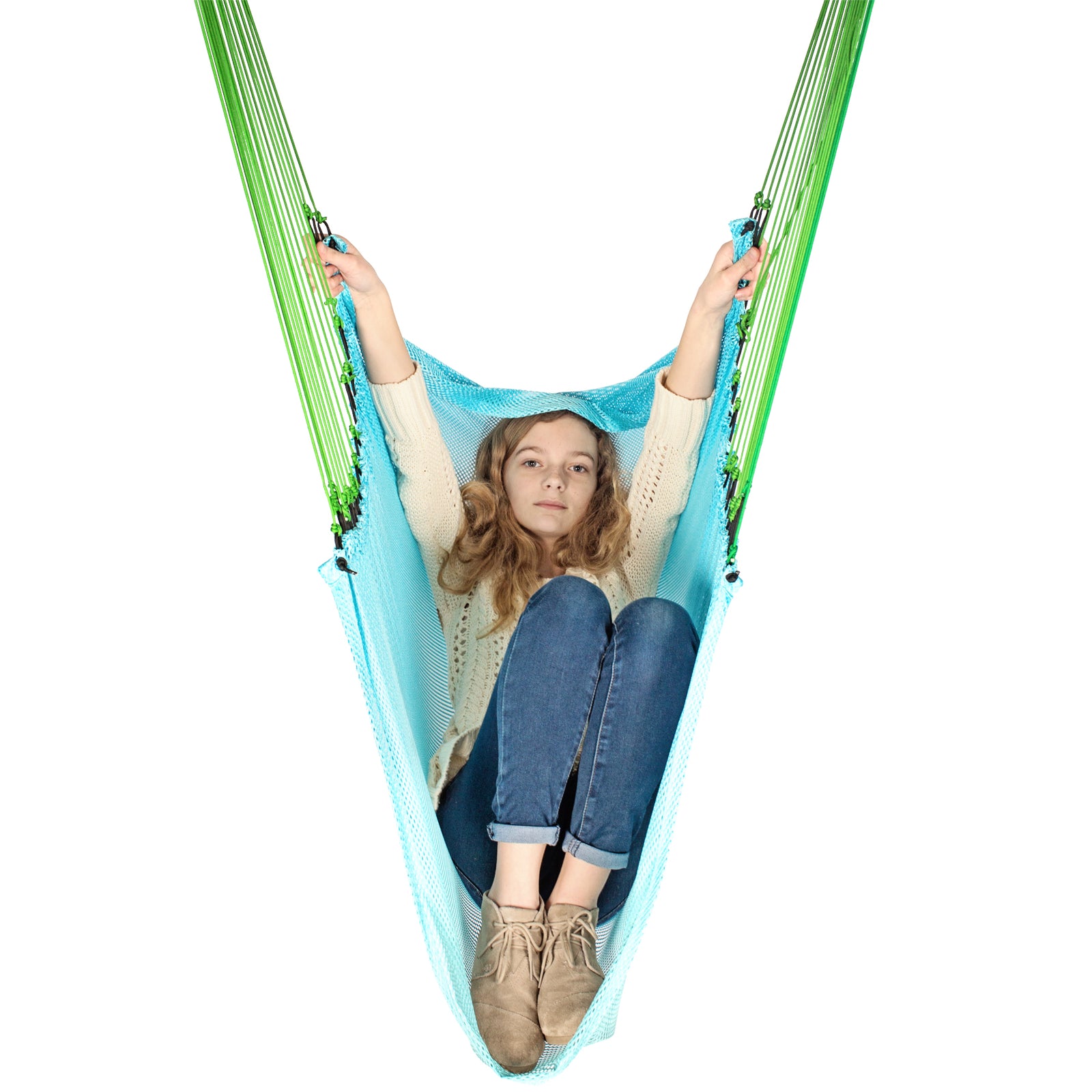 Girl swinging on the Mesh Therapy Swing