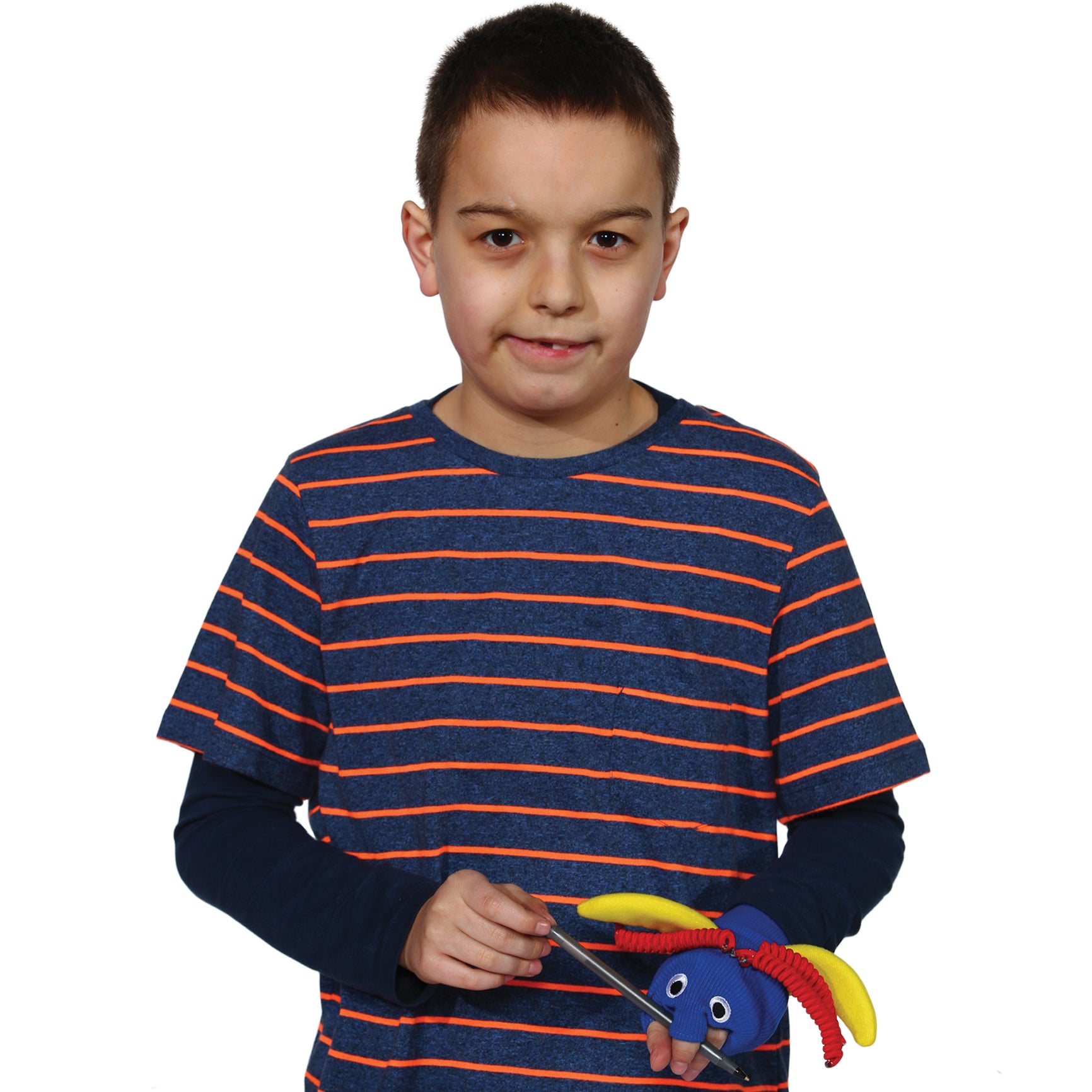 Boy using the Handy Herbert Handwriting Glove