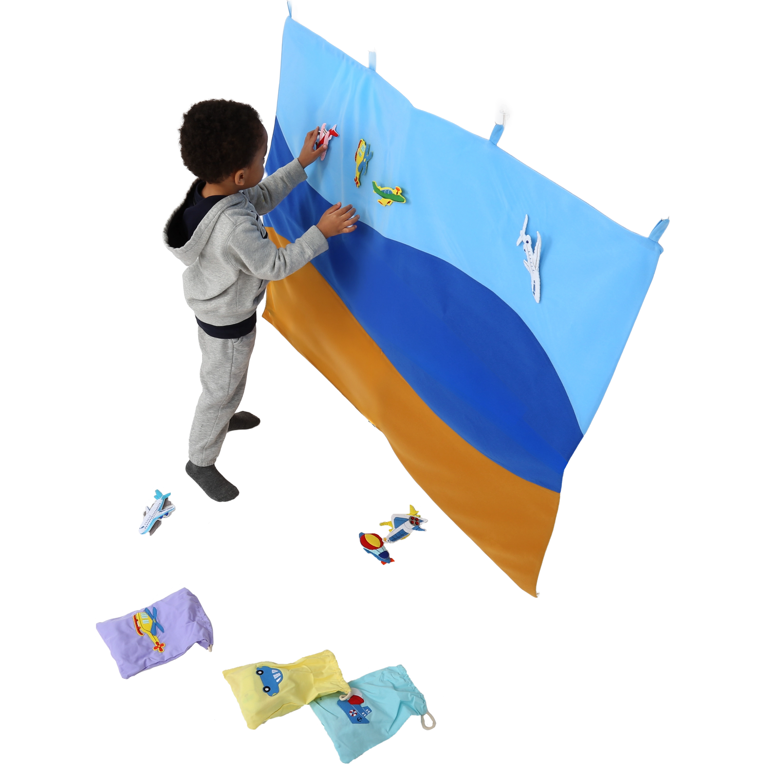 Child using the Felt Storyboard