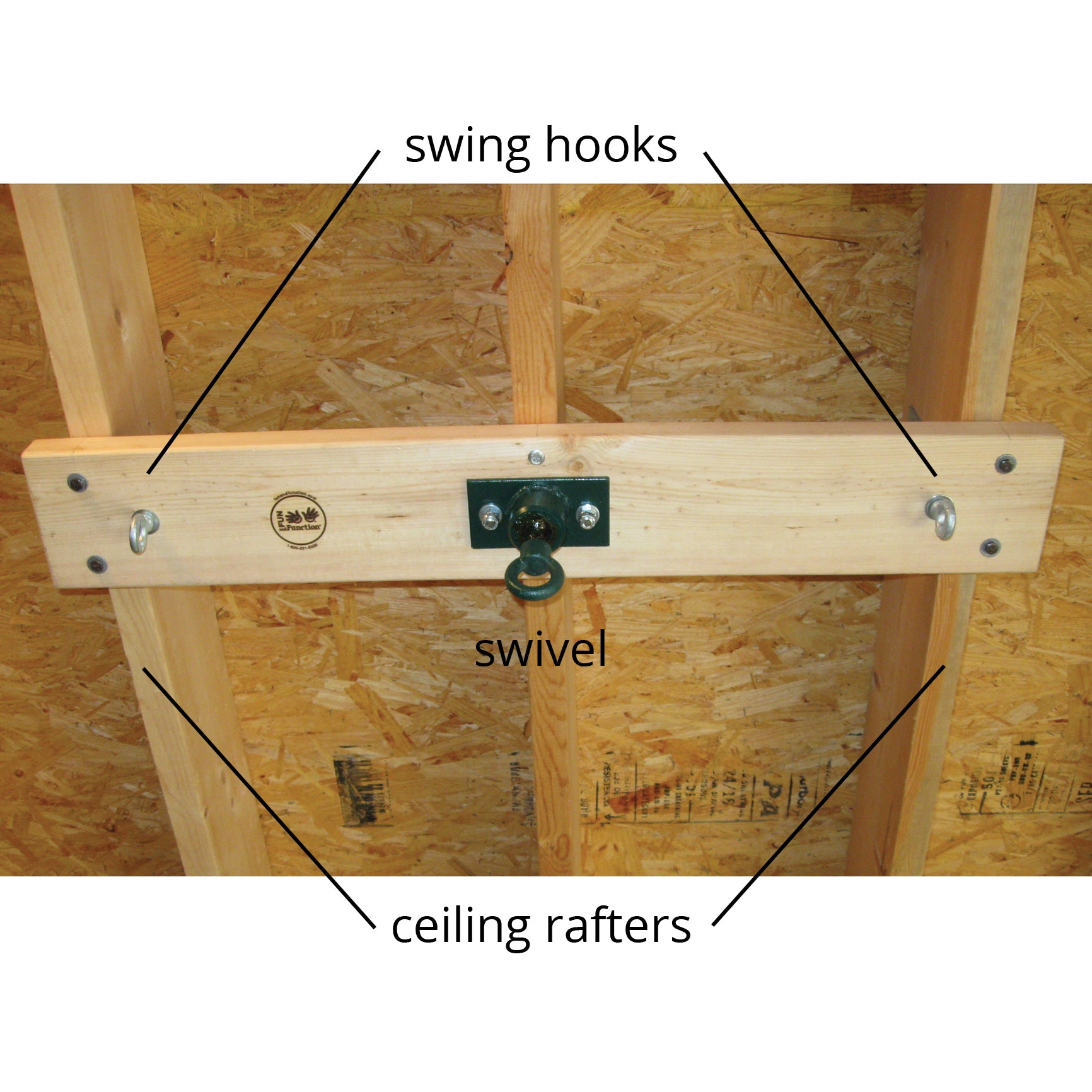 Multi-Point Ceiling Swing Suspension Kit™ - Distressed Wood