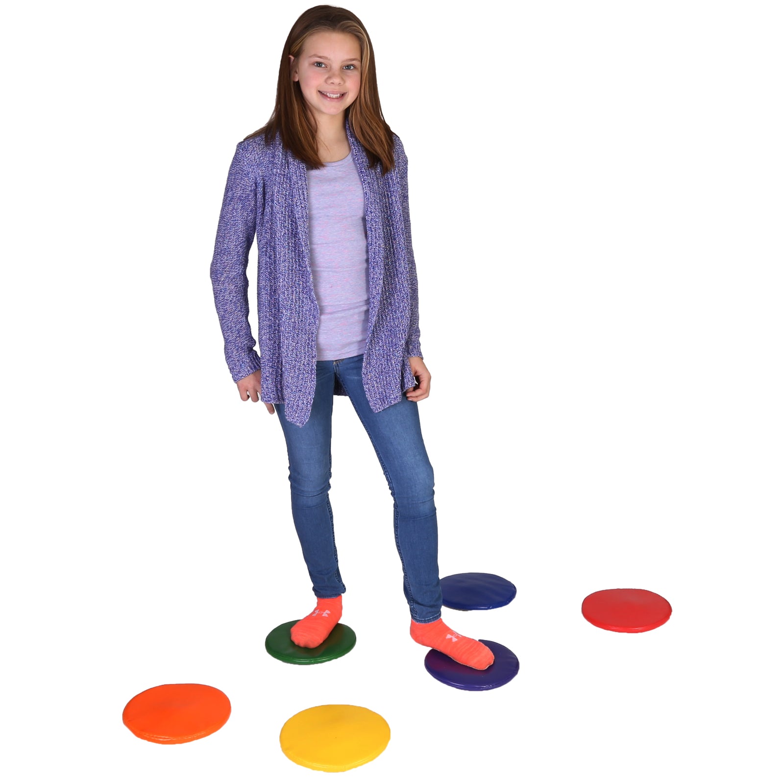 Girl smiling whiles using the Squeaky Marking Spots