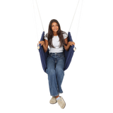 girl sitting in the blue Soft Taco Swing