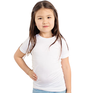 Girl smiling while wearing the Sens-ational Hug Tee - Short Sleeves