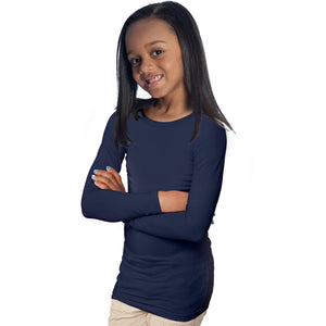 Girl smiling while wearing the Sens-ational Hug Tee - Long Sleeves