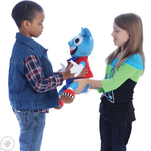 Boy and Girl holding Heavy Herbert - Weighted Stuffed Animal