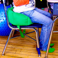 Boy using the green Boundary Chair