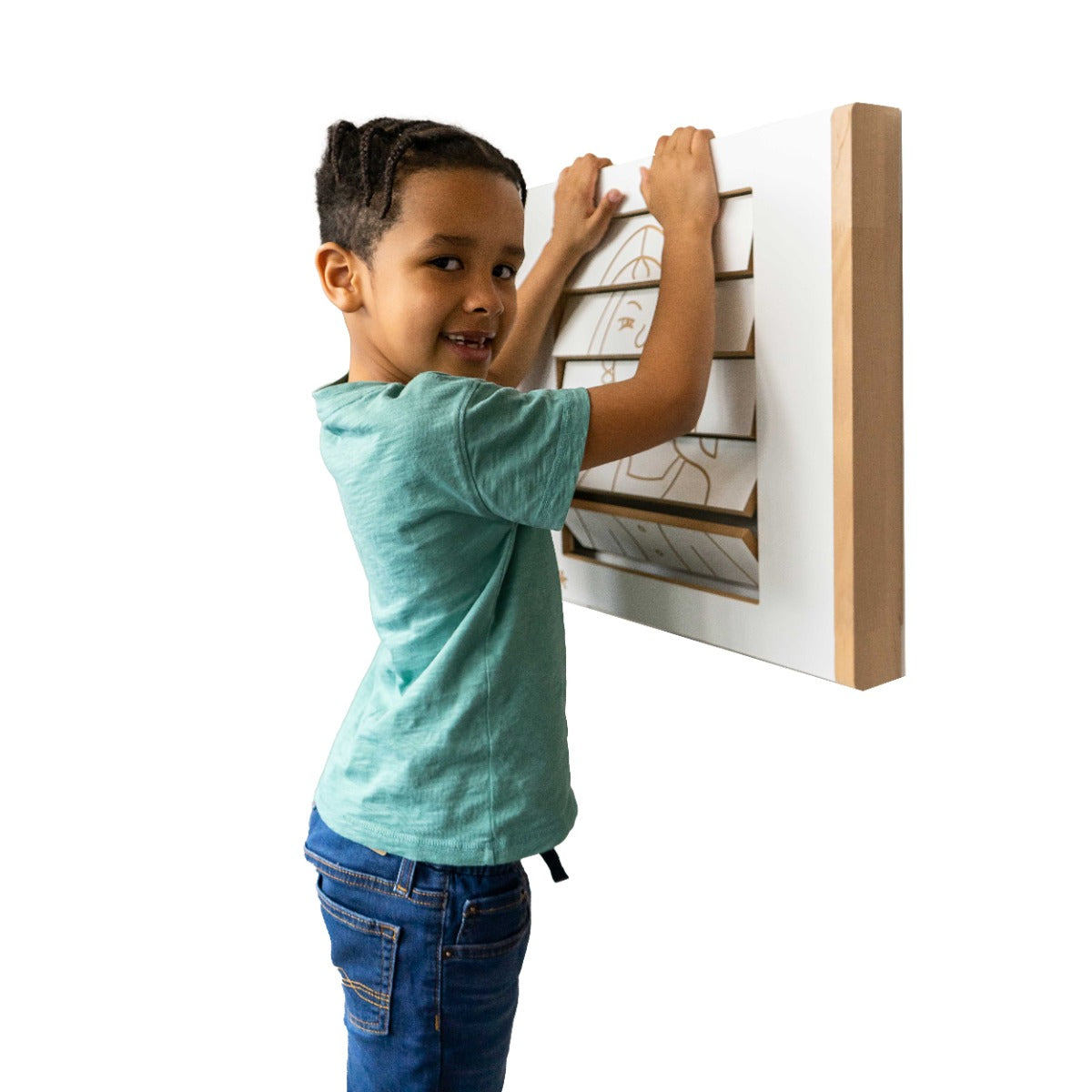 Boy holding the Sensory Activity Panel