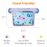 Bucket of 15 silicone chewies including necklaces, bangles and pencil toppers