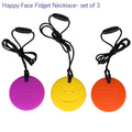 Happy Face Fidget Necklace - Set of 3