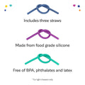 Gnaw Chewable Straws - Set of 3