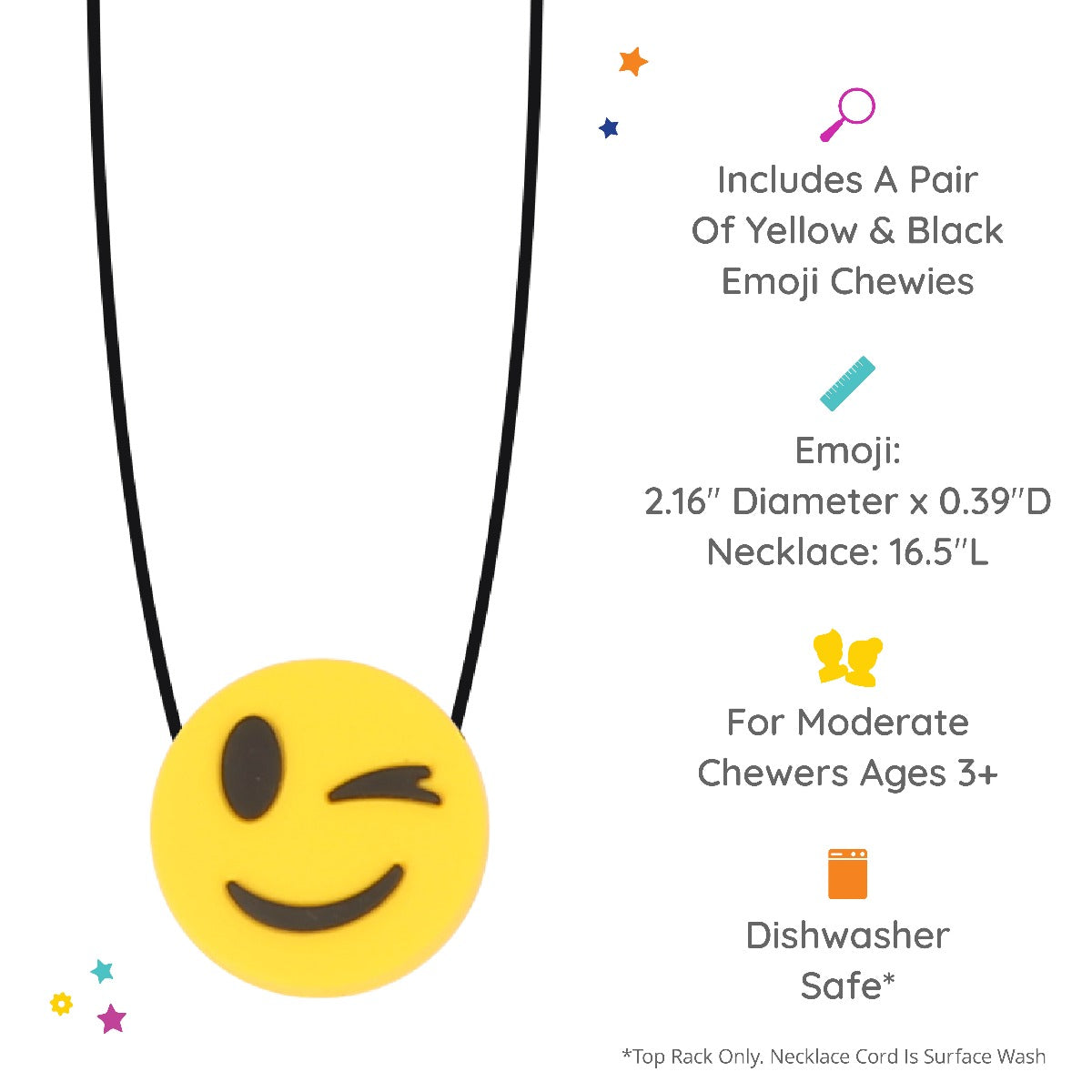 Winking Emoji Chewy Necklace