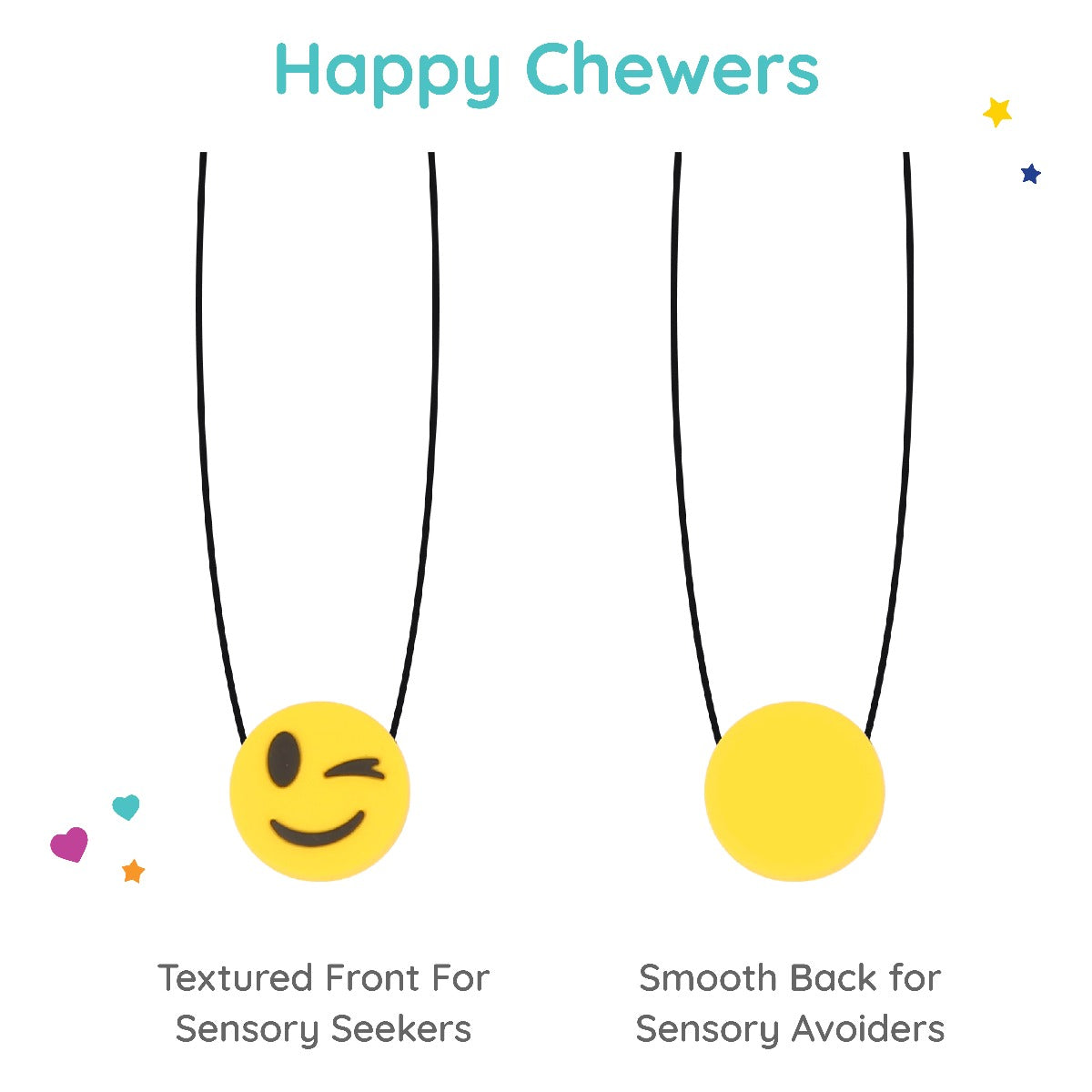 Winking Emoji Chewy Necklaces - Set of 2