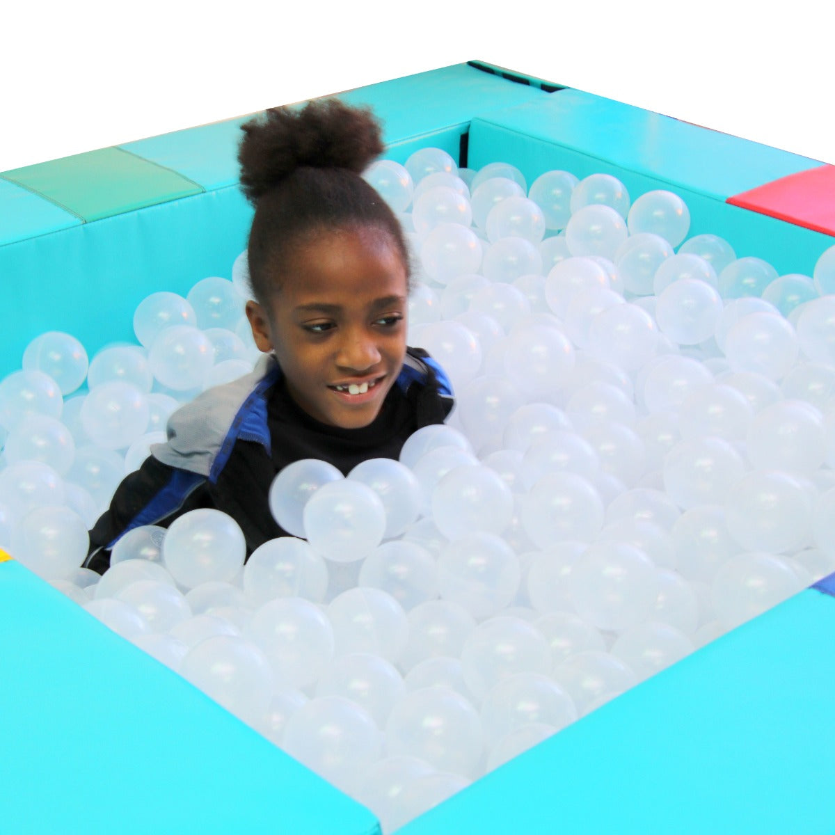 Child playing in the SensaSoft™ Square Interactive Ball Pit (Balls included)