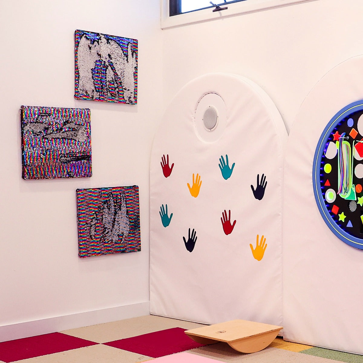Sequin Sensory Wall Panels in sensory room with other equipment